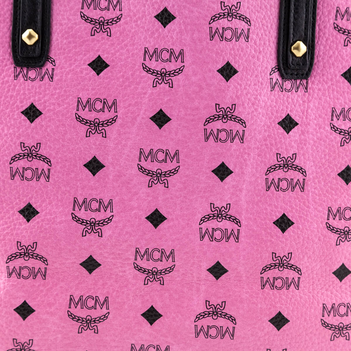 Mcm Pink Visetos Medium Reversible Shopper With Pouch Mcm Handbags