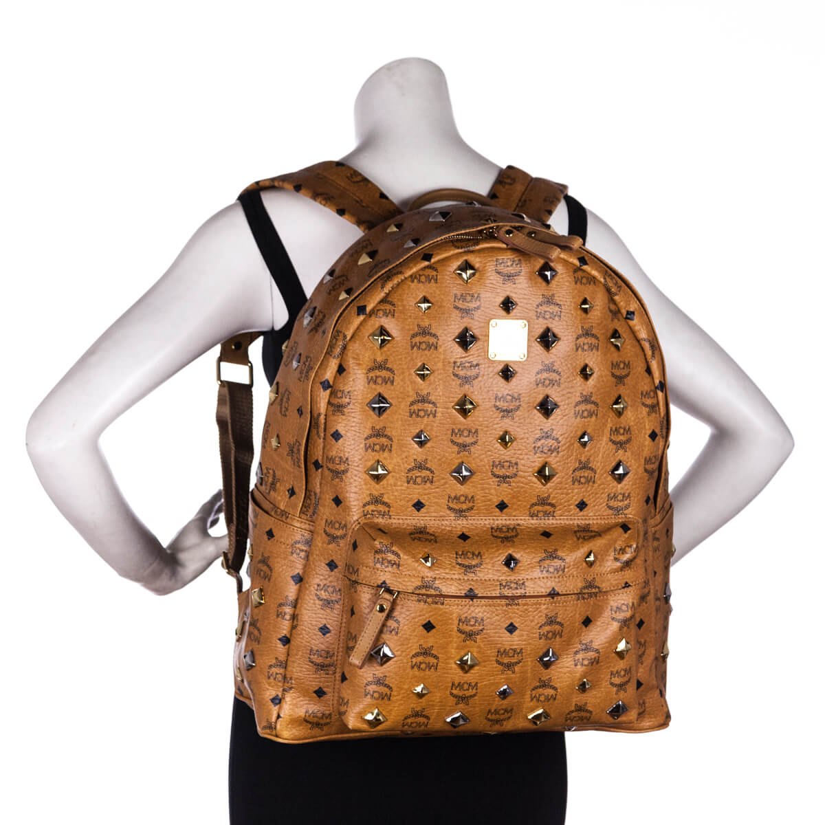 MCM Cognac Visetos Large Stark Backpack - Authentic MCM Bags