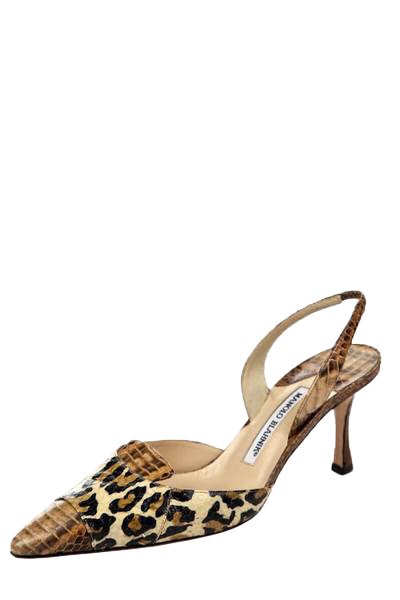 sling pumps animal print