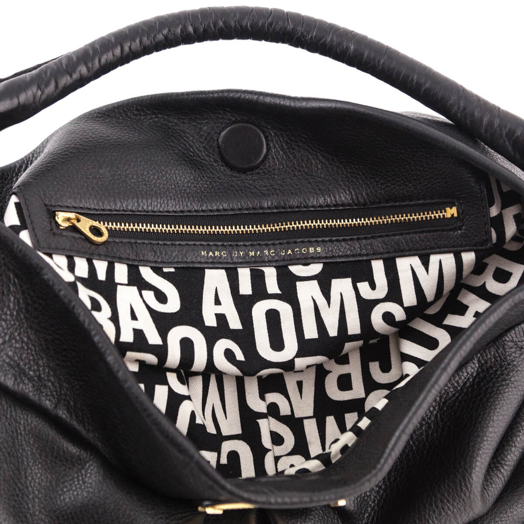 Marc by Marc Jacobs Black Classic Q Hillier Hobo - Black Designer Bags