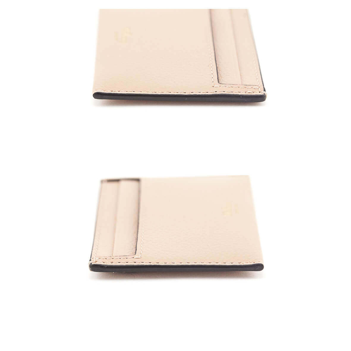 Mulberry Light Beige Grained Leather Continental Logo Card Holder