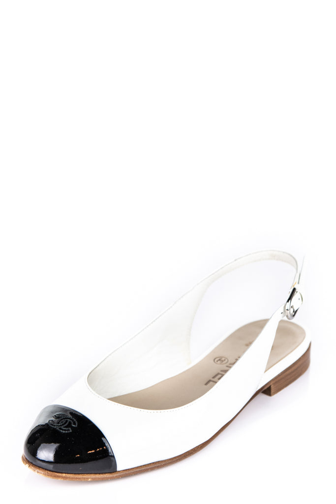 chanel black and white flats