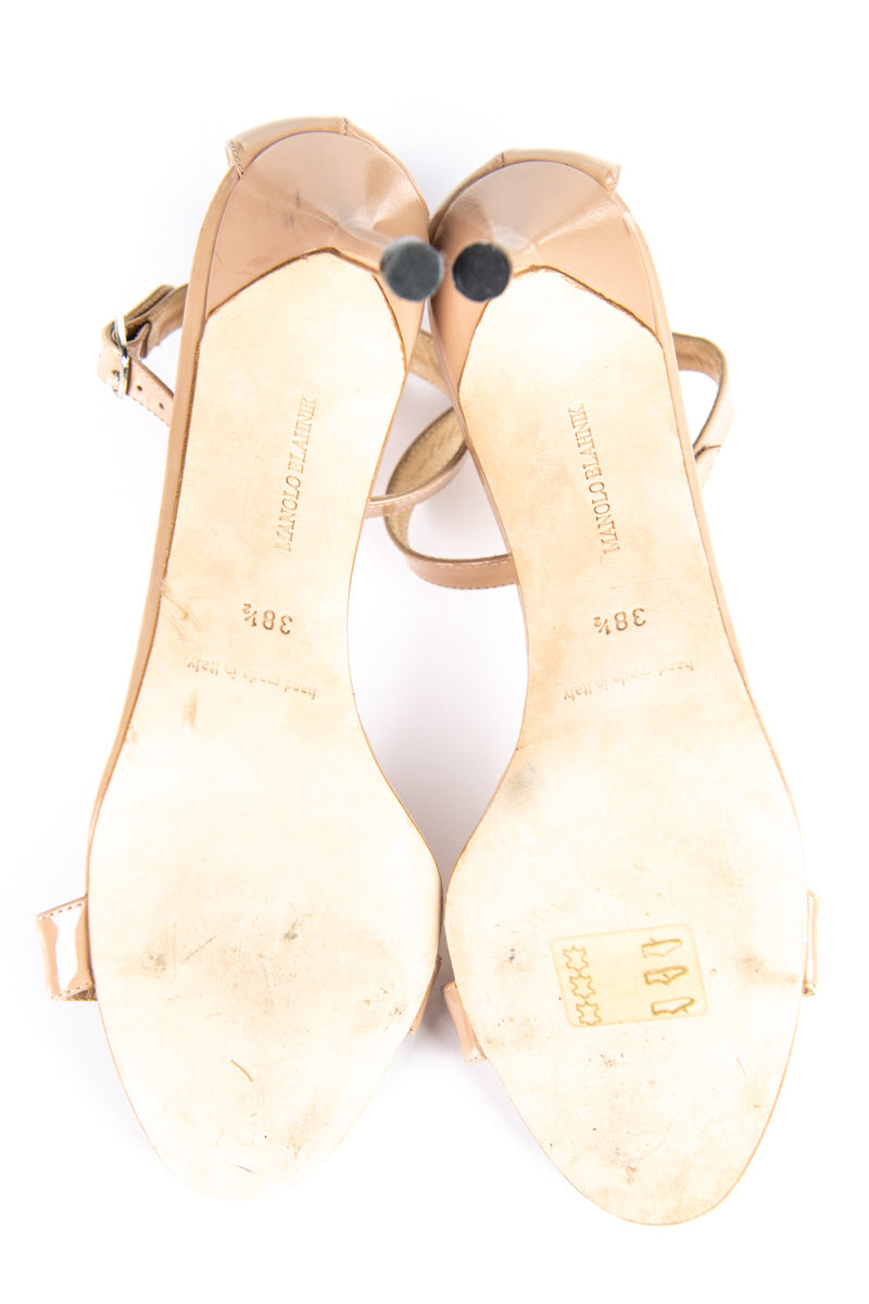 Manolo Blahnik Nude Patent Leather 