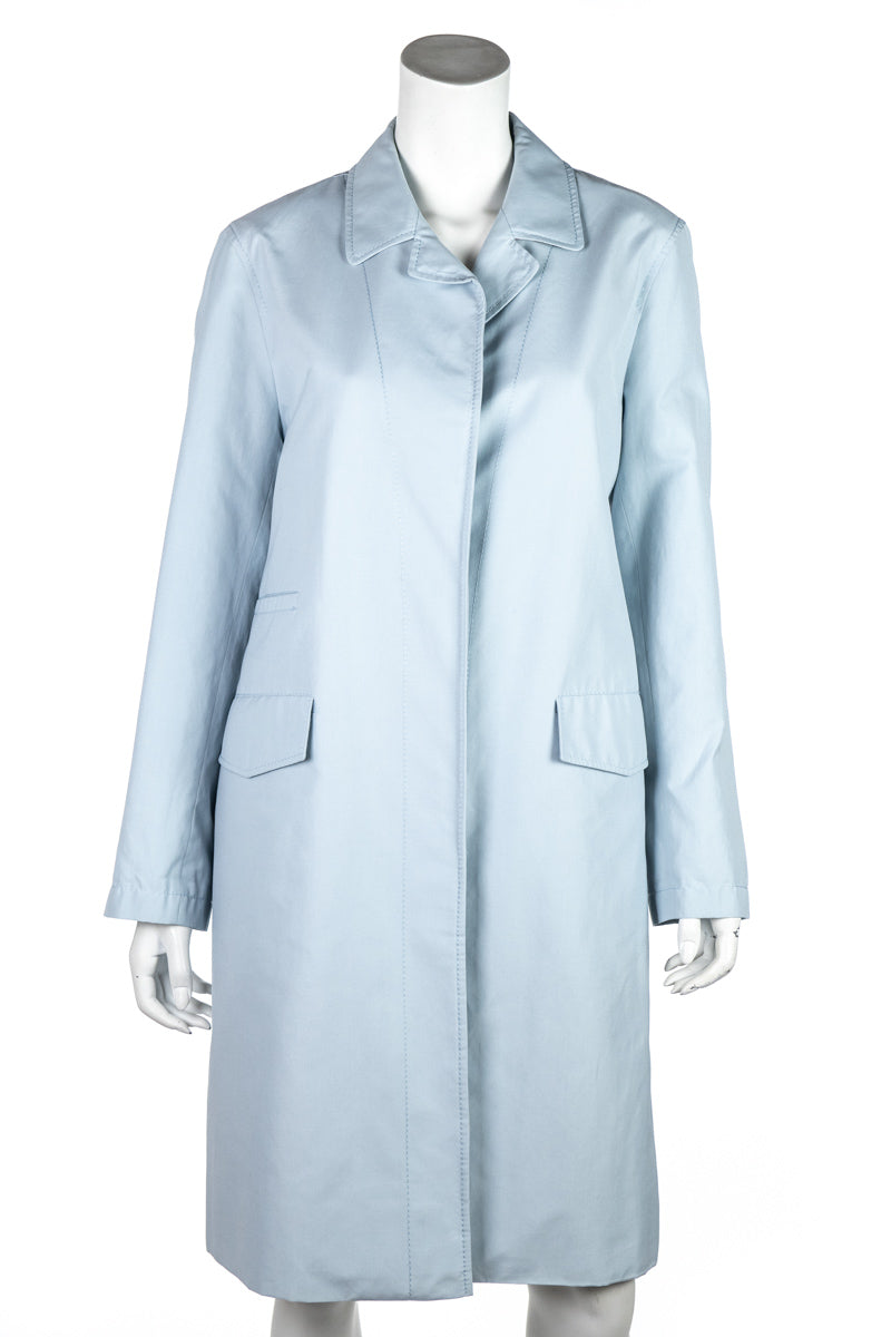 blue burberry coat