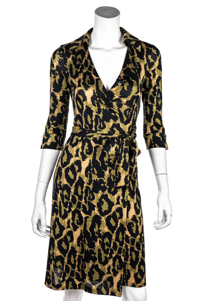 Diane Von Furstenberg Leopard Print Justin Wrap Dress - Preowned DVF