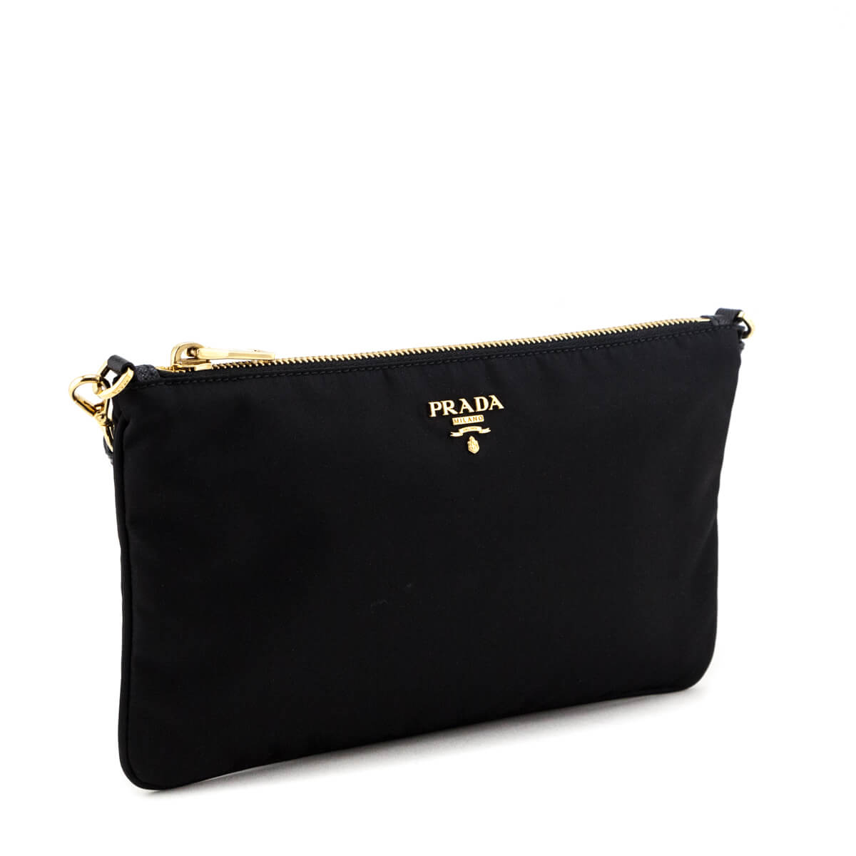 prada black nylon logo pouch