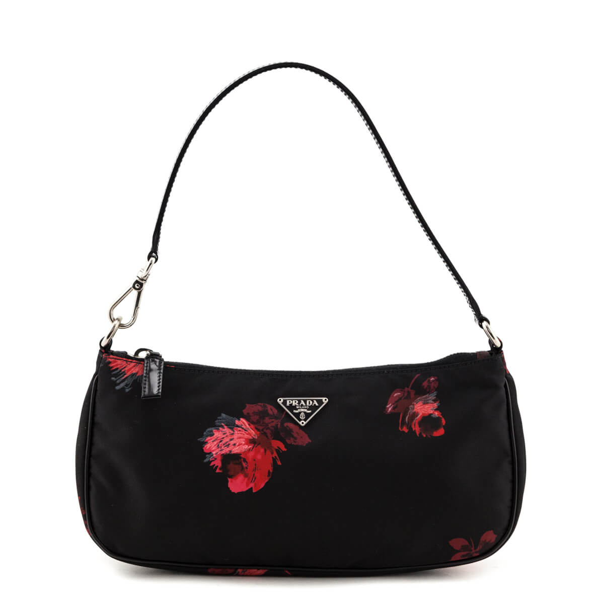 Prada Black Rosso St. Rose Nylon Contenitore Tracolla Shoulder Bag