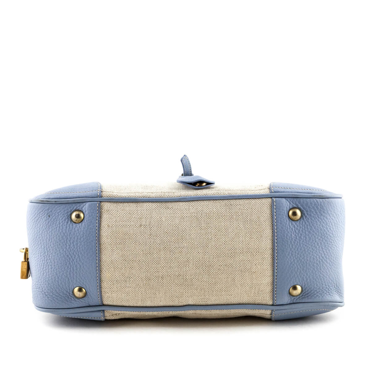 Prada Light Blue & Beige Bowler Bag - Preloved Designer Bags Canada