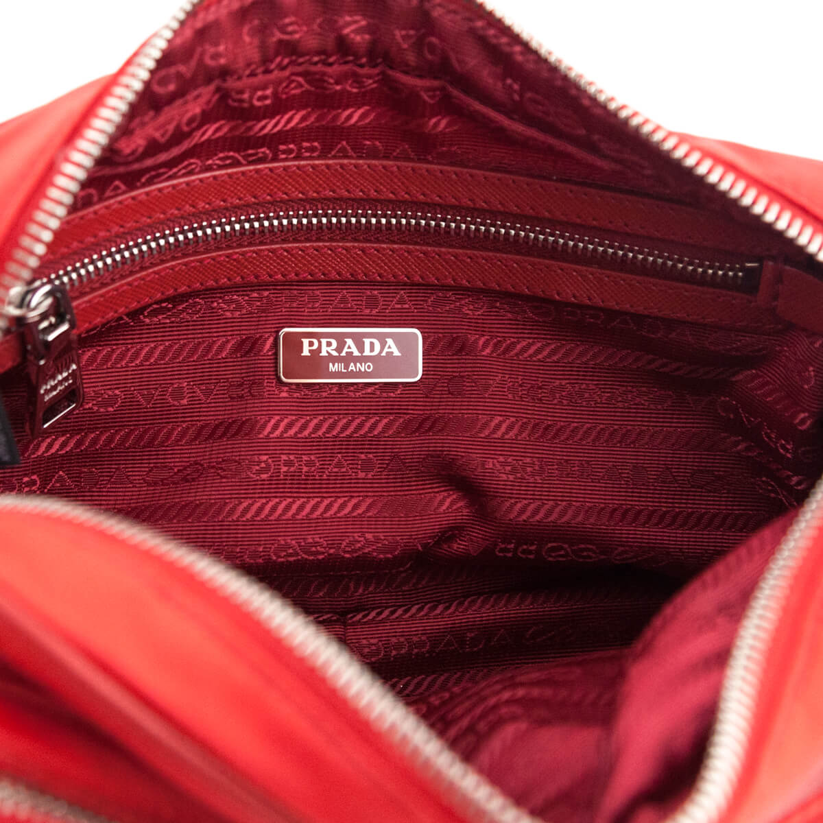 Prada Red Tessuto Nylon Crossbody Camera bag - Authentic Prada Bags