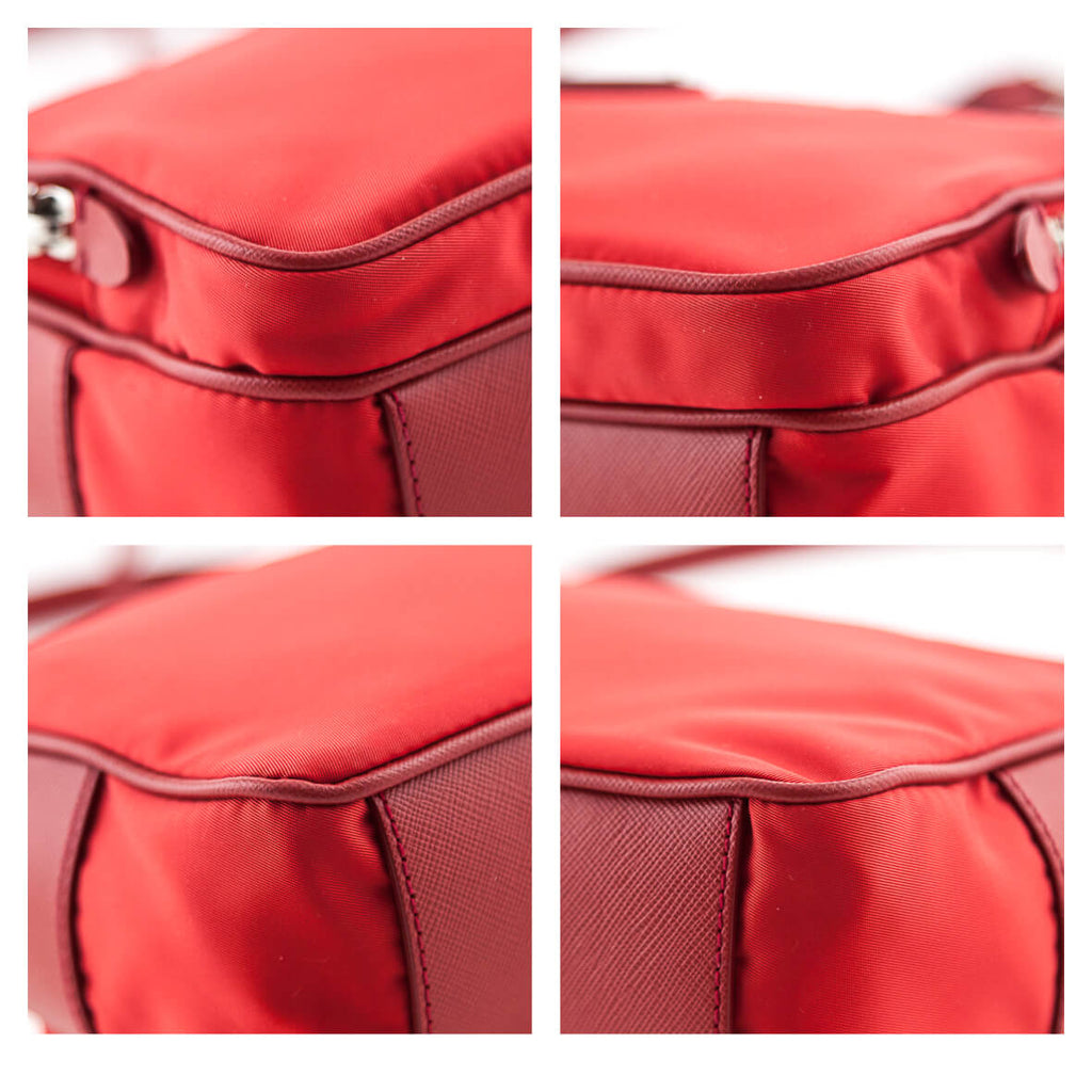 Prada Red Tessuto Nylon Crossbody Camera bag - Authentic Prada Bags