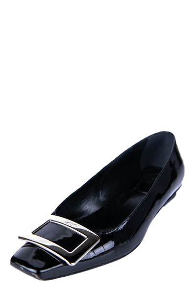 black flats with buckle