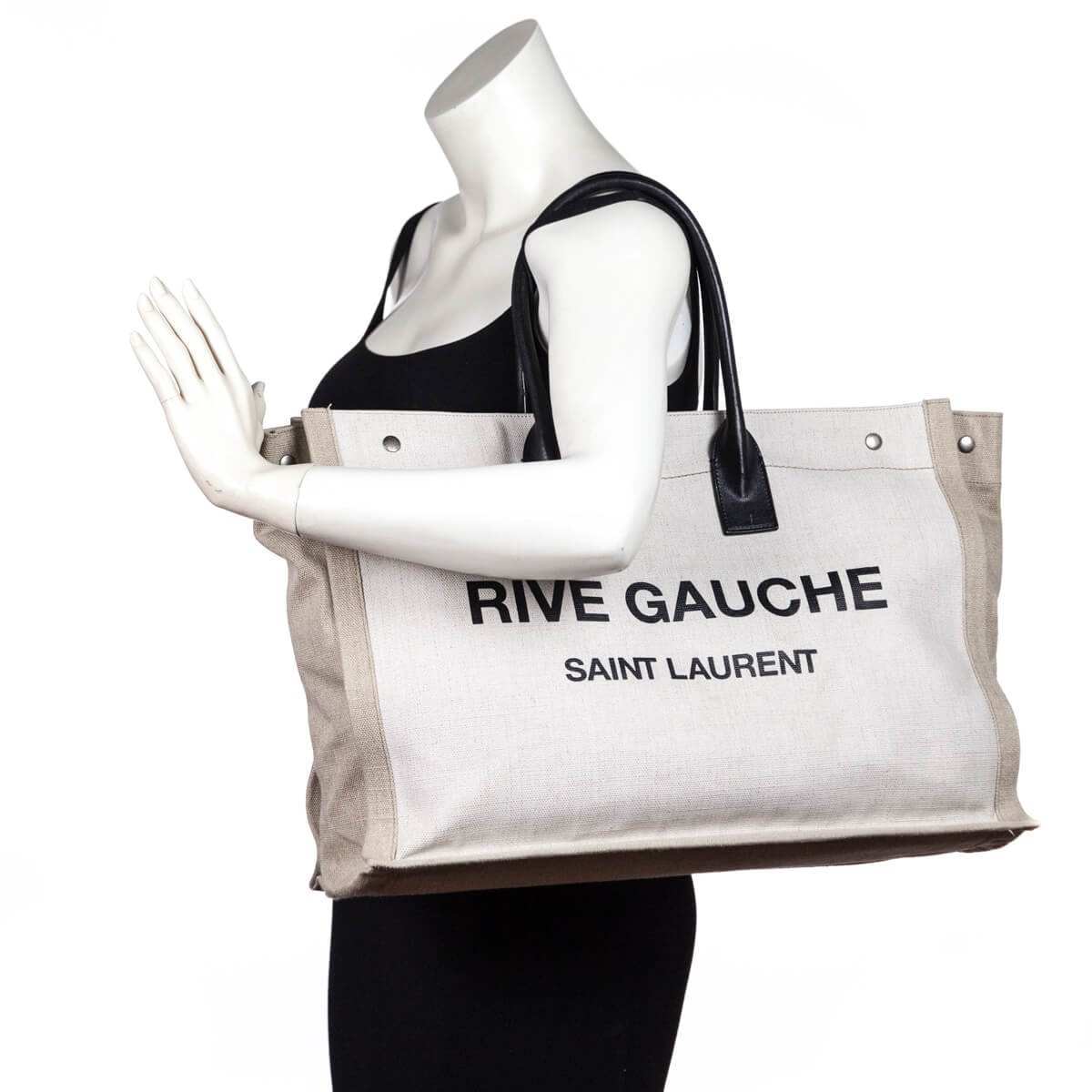 Saint Laurent Noe Leather-trimmed Logo-Print Canvas Tote Bag