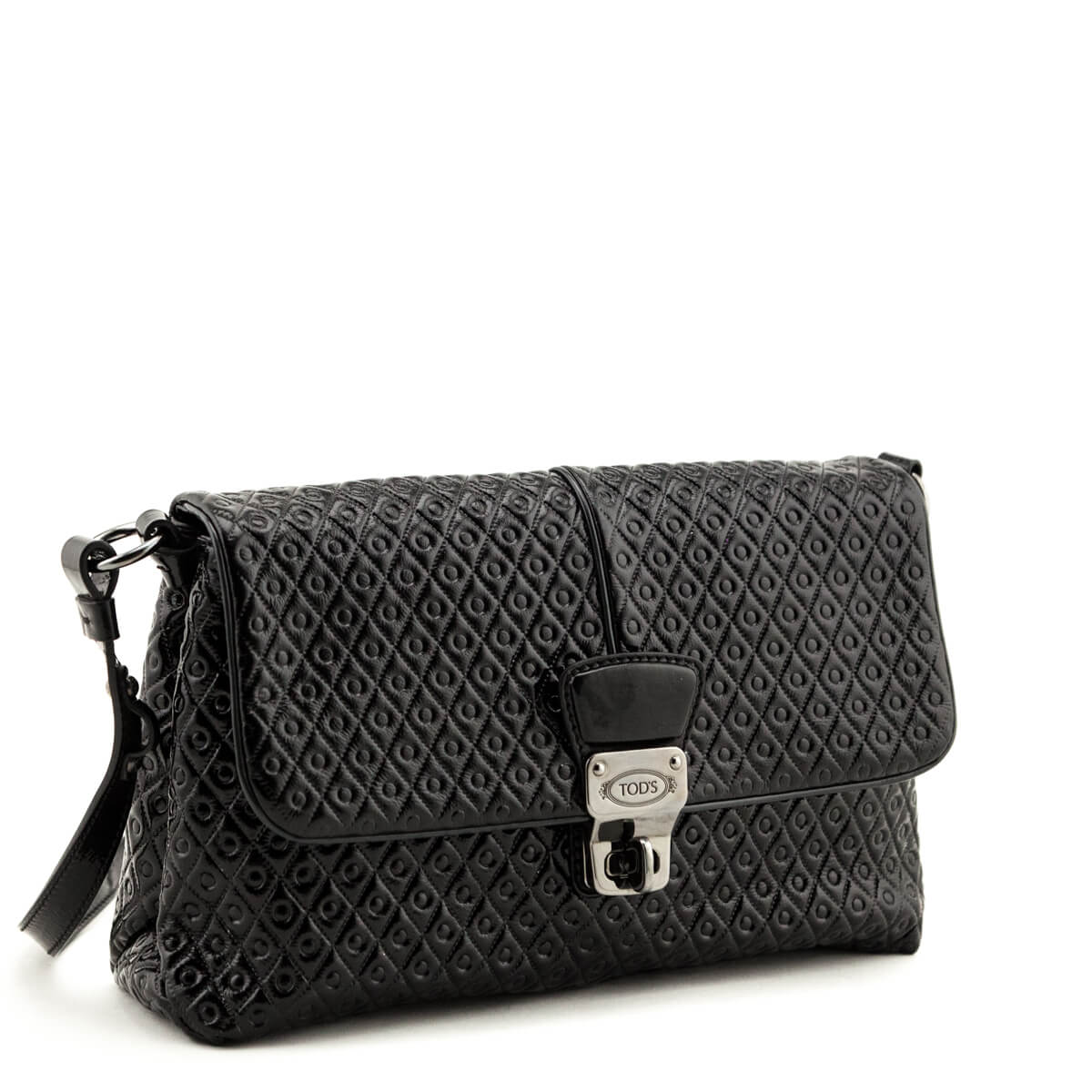 Tod’s Black Patent Chain Shoulder Bag - Used Handbags Canada
