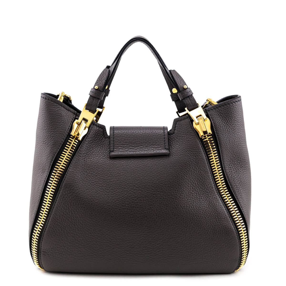 Tom Ford Graphite Grained Calfskin Mini Sedgwick Zipper Tote