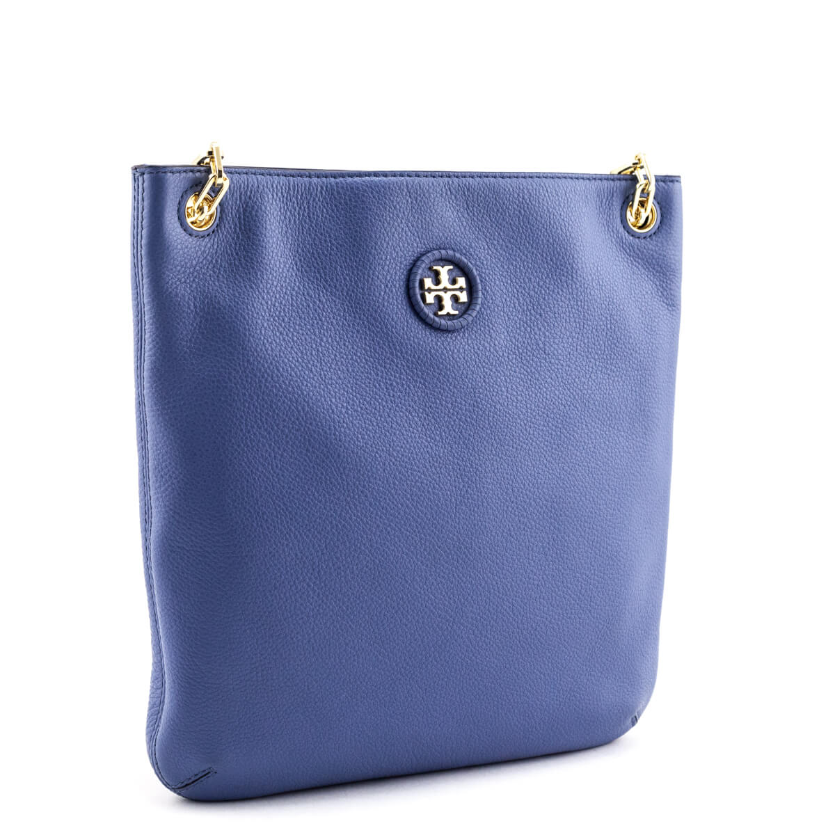 Tory Burch Blue Leather Chain Bucket Bag - Preloved Tory Burch Bags CA