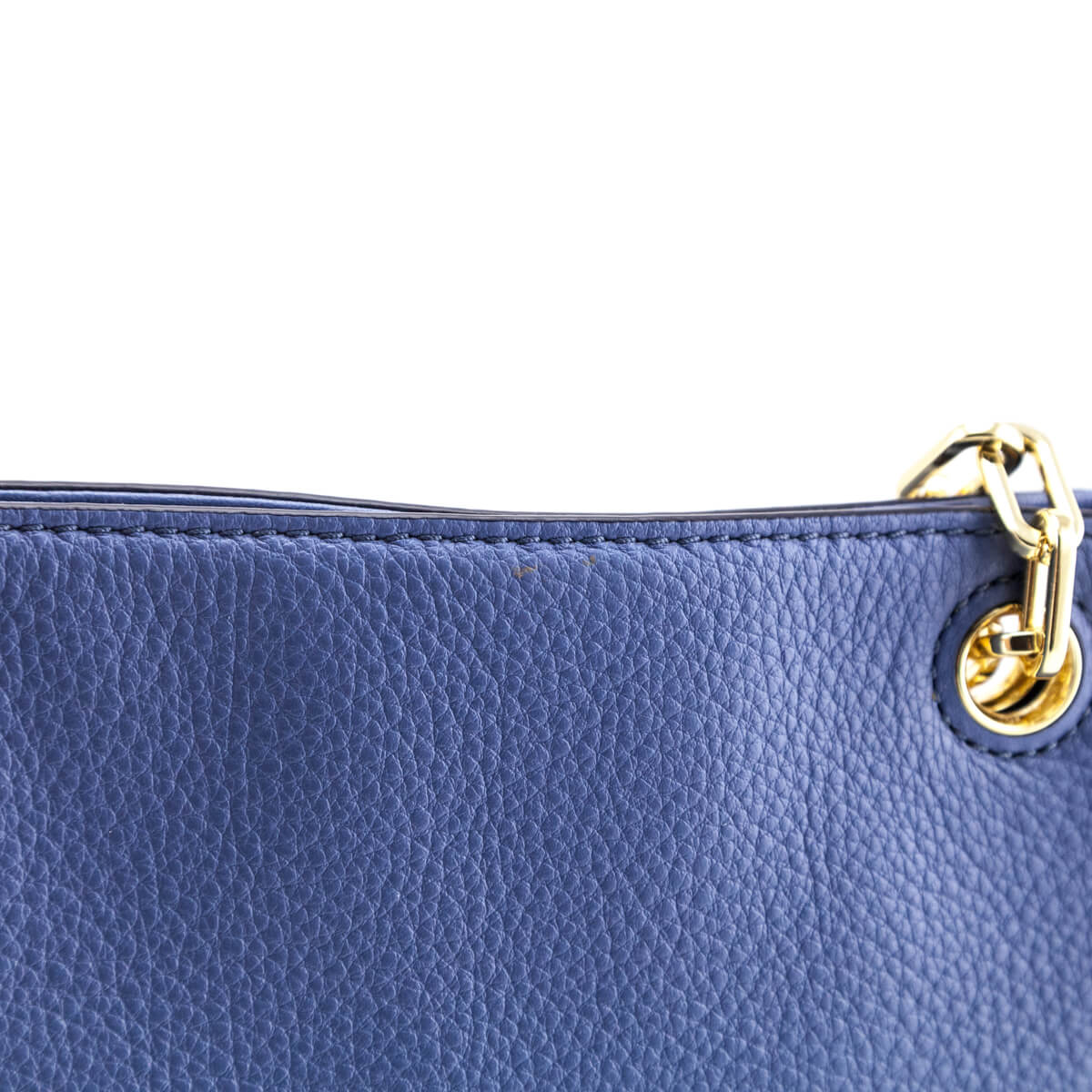 Tory Burch Blue Leather Chain Bucket Bag - Preloved Tory Burch Bags CA