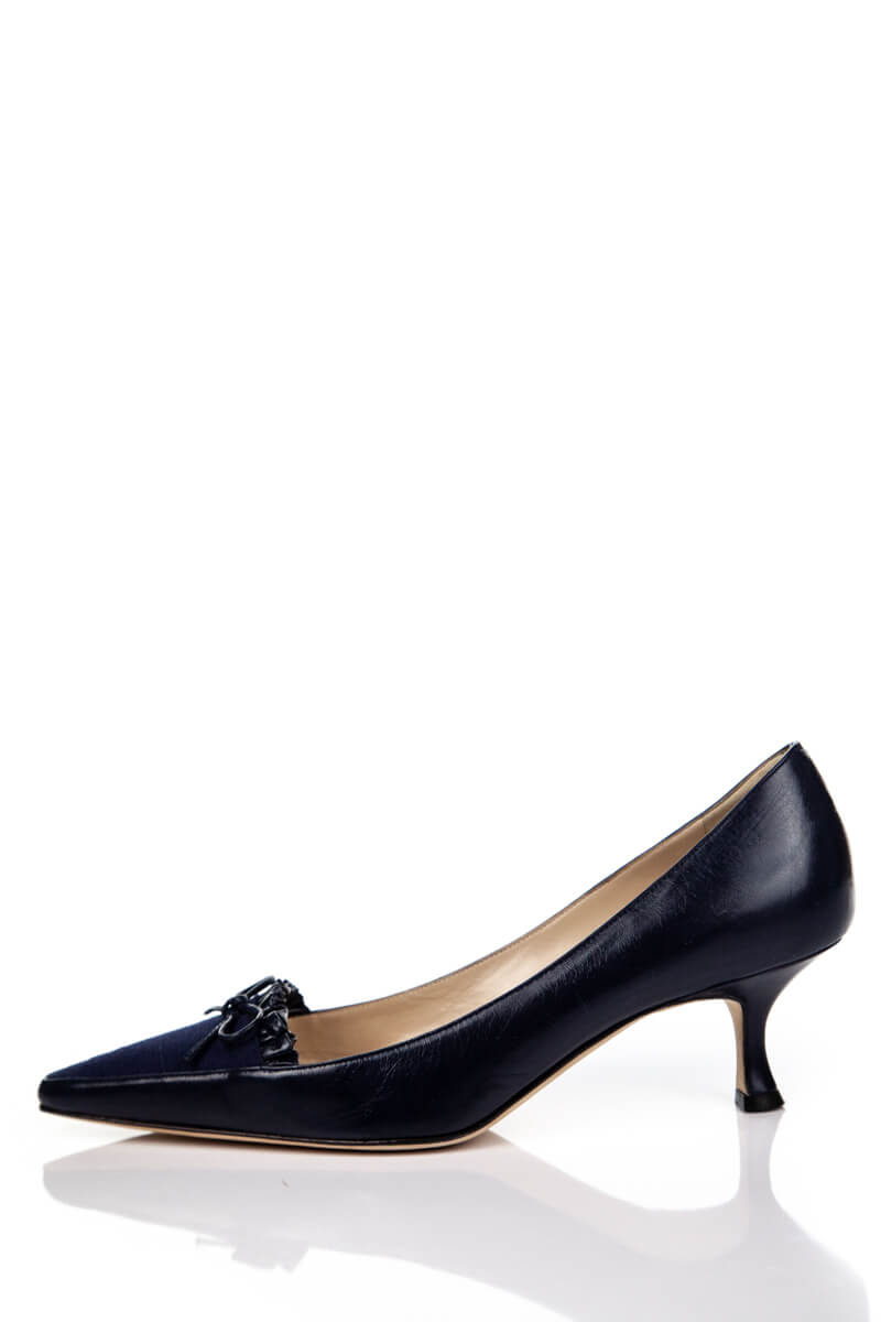navy leather pumps