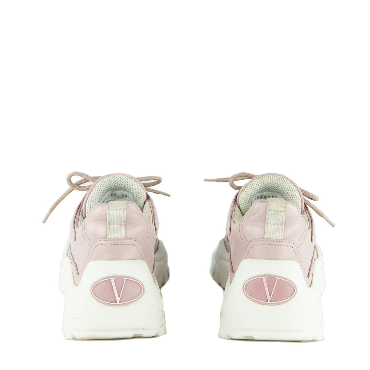 pale pink leather sneakers