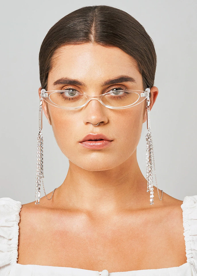 white gold glasses chain