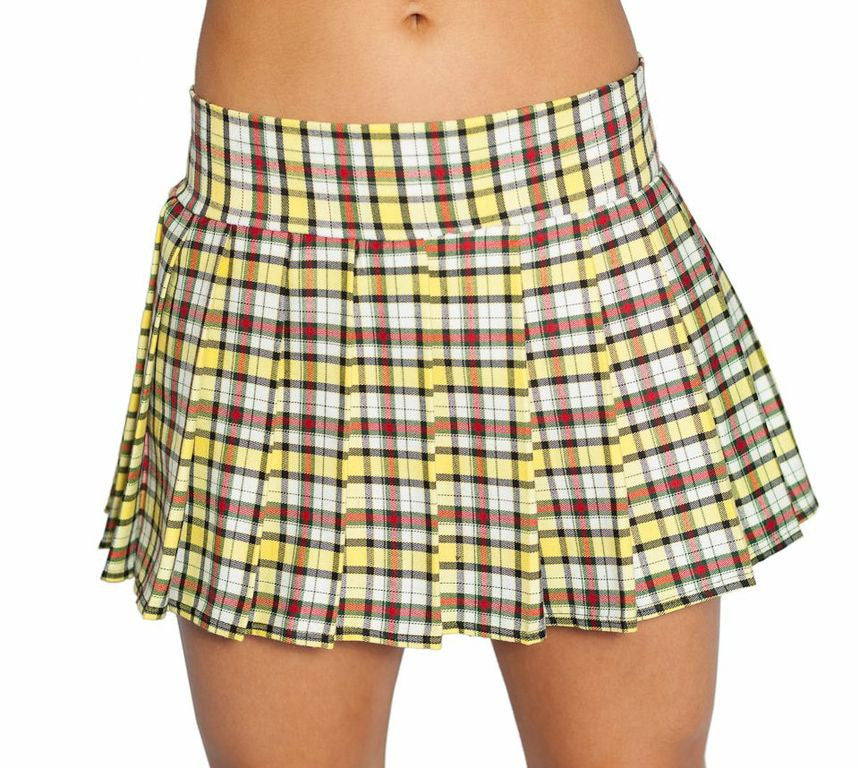 Yellow and Black Plaid Schoolgirl Skirt Plus Size