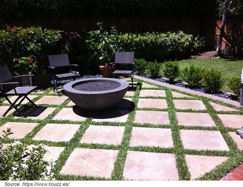 diagonal garden paving 