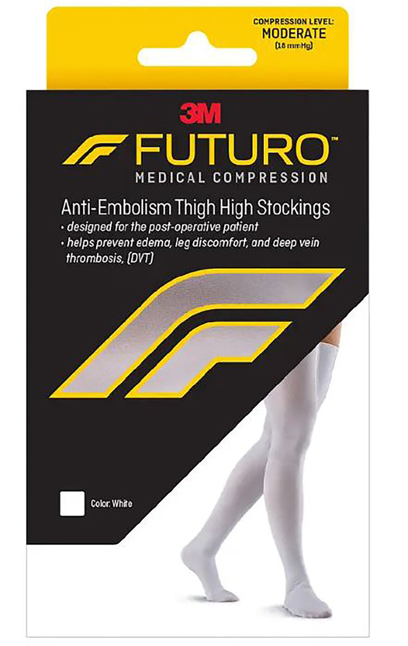 Anti-embolism Stocking 3M™ Futuro™ Thigh High Medium / Regular White Closed Toe