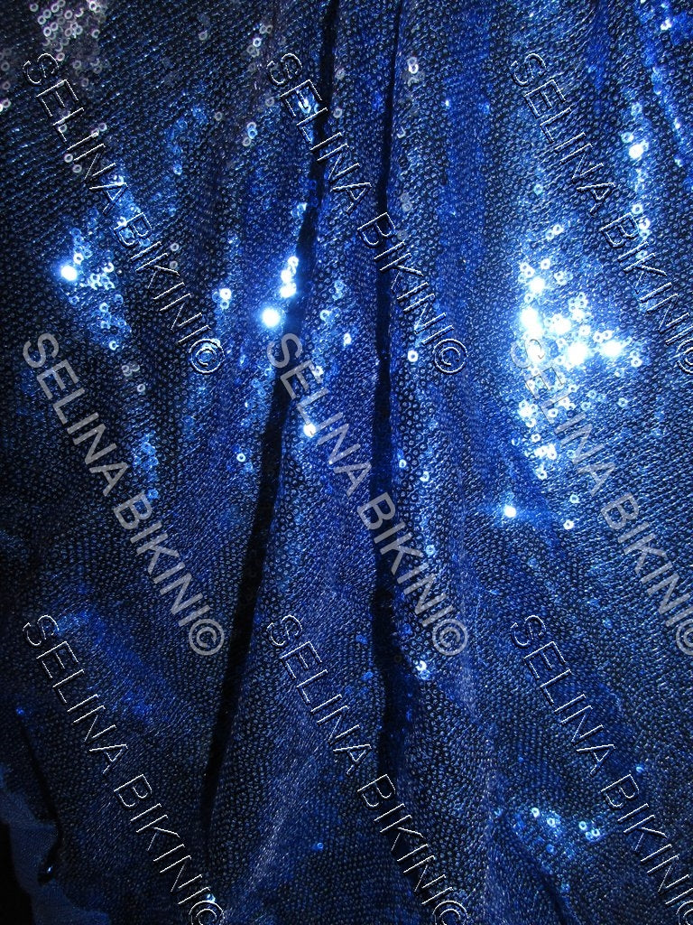 #0189 NEW Navy Blue Sequined Spandex - Selina Bikini
