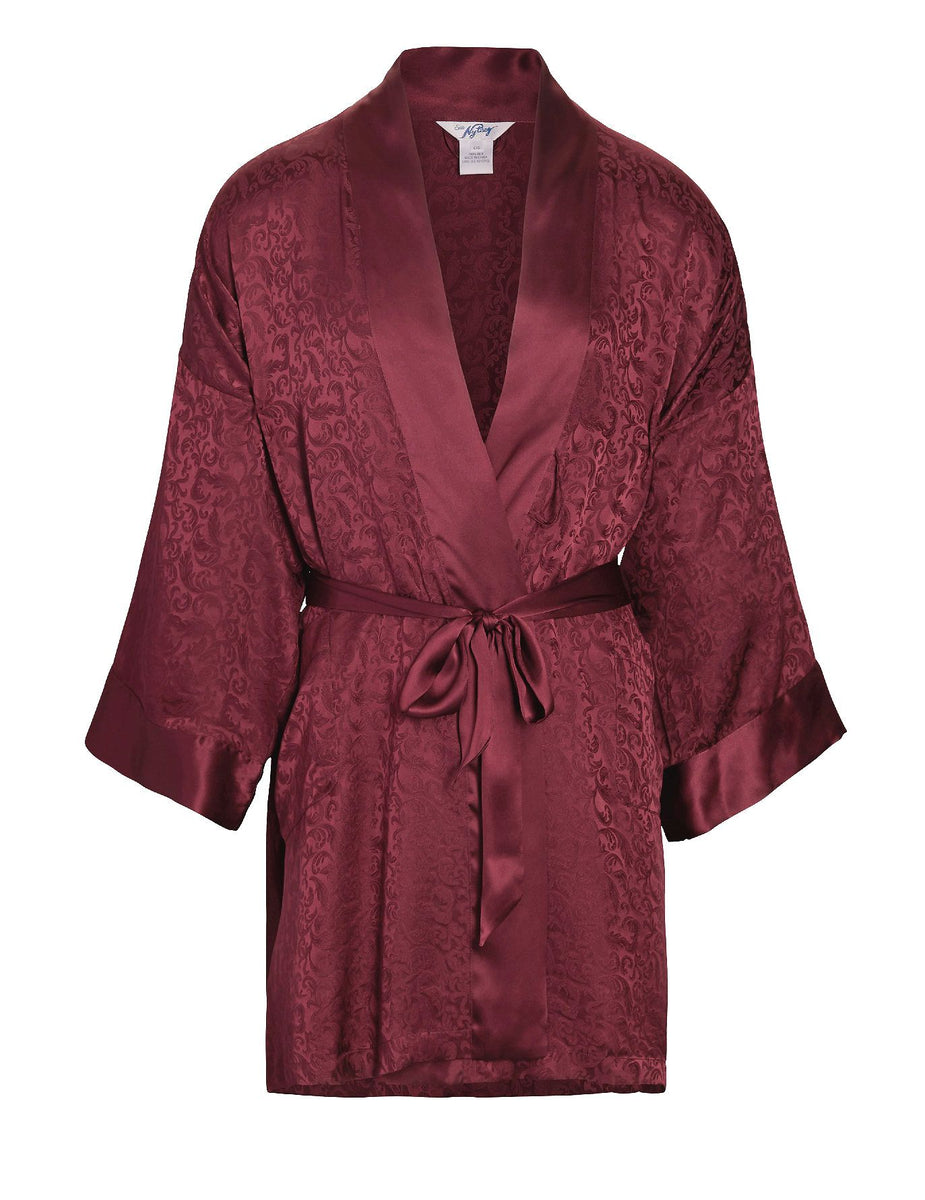 Men's 100% Silk Bath Robe Kimono Short 38 Inch – Nyteez