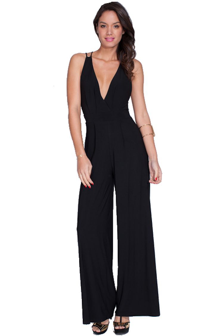 Women's Jumpsuit Sleeveless, Strappy Low Back Wide Leg – Nyteez