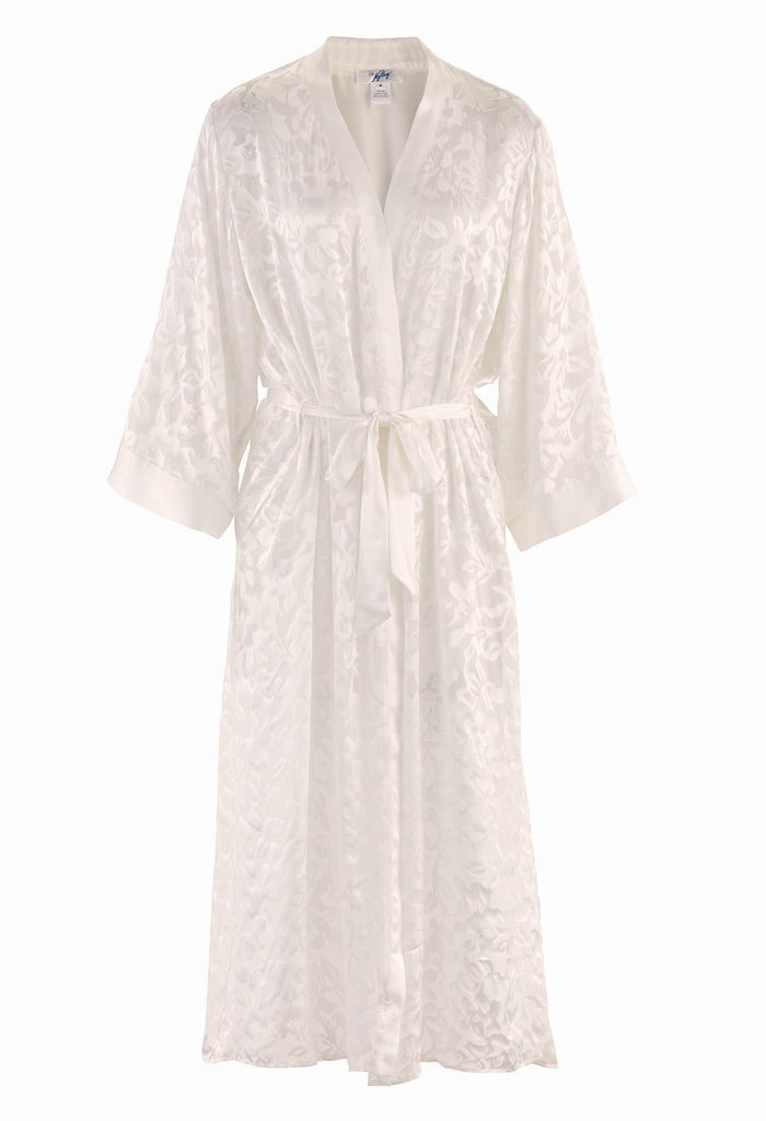 Nyteez Women's Stunning Silk Burnout Long Nightgown and Robe Peignoir