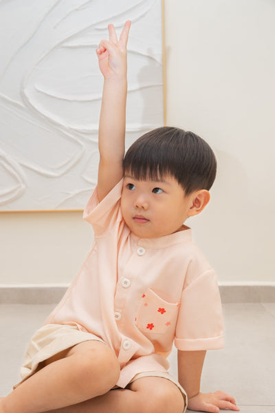 Flourish Boy Mandarin Collar Pocket Shirt