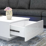 1 Drawer High Gloss Coffee Table - White