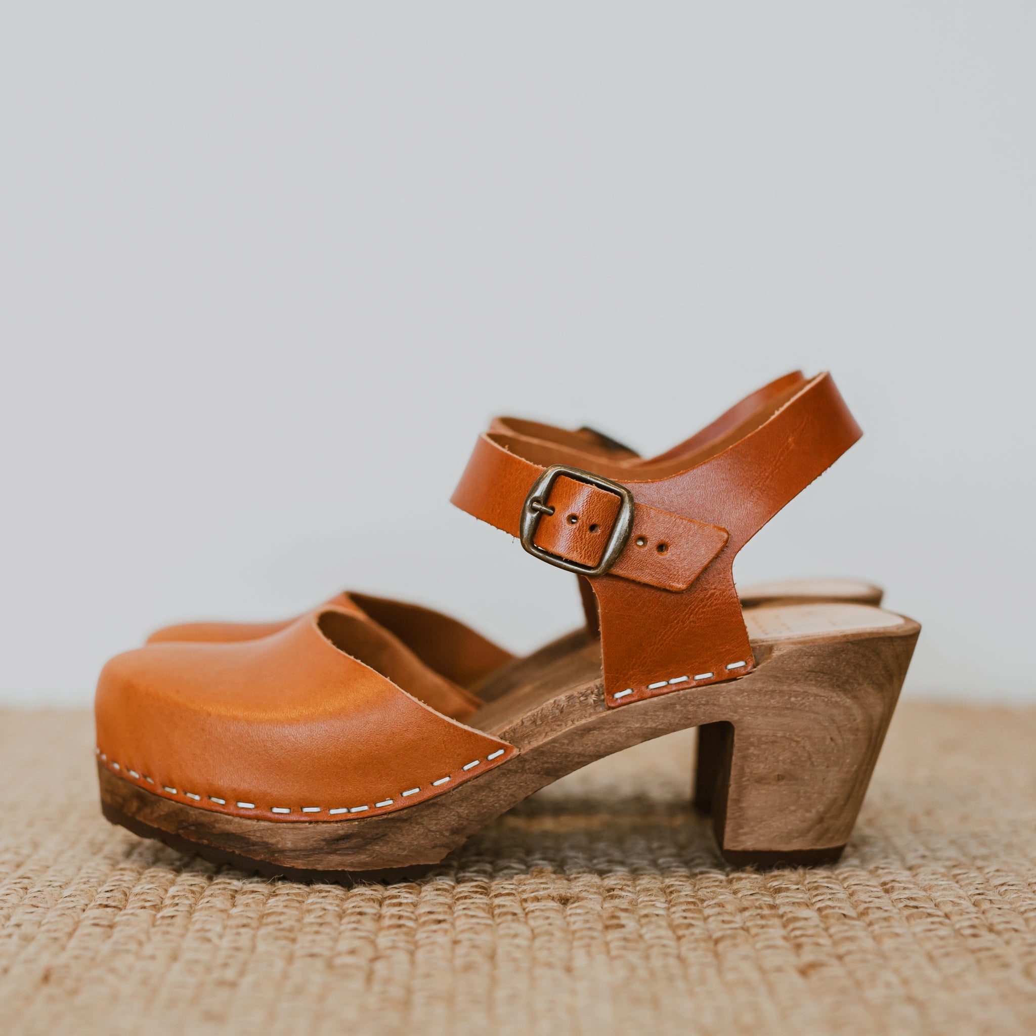 clog heels with strap