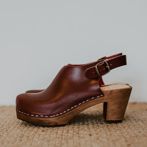 maroon clogs