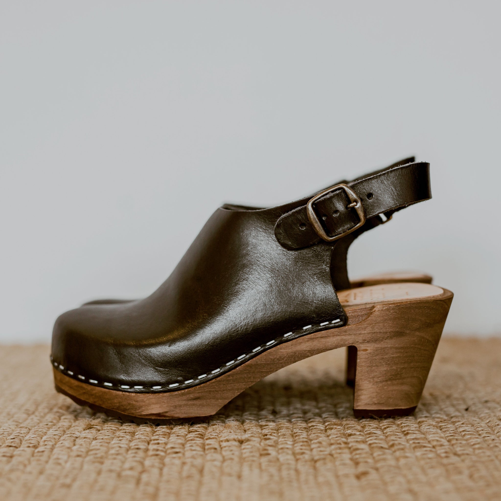 high heel clogs with strap