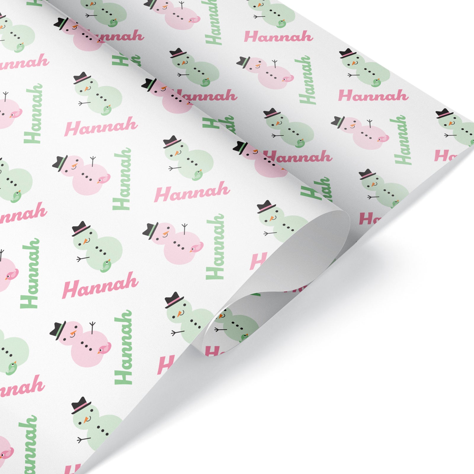 Dyefor Personalised Name Pink Christmas Wonderland Wrapping Paper Gift Wrap