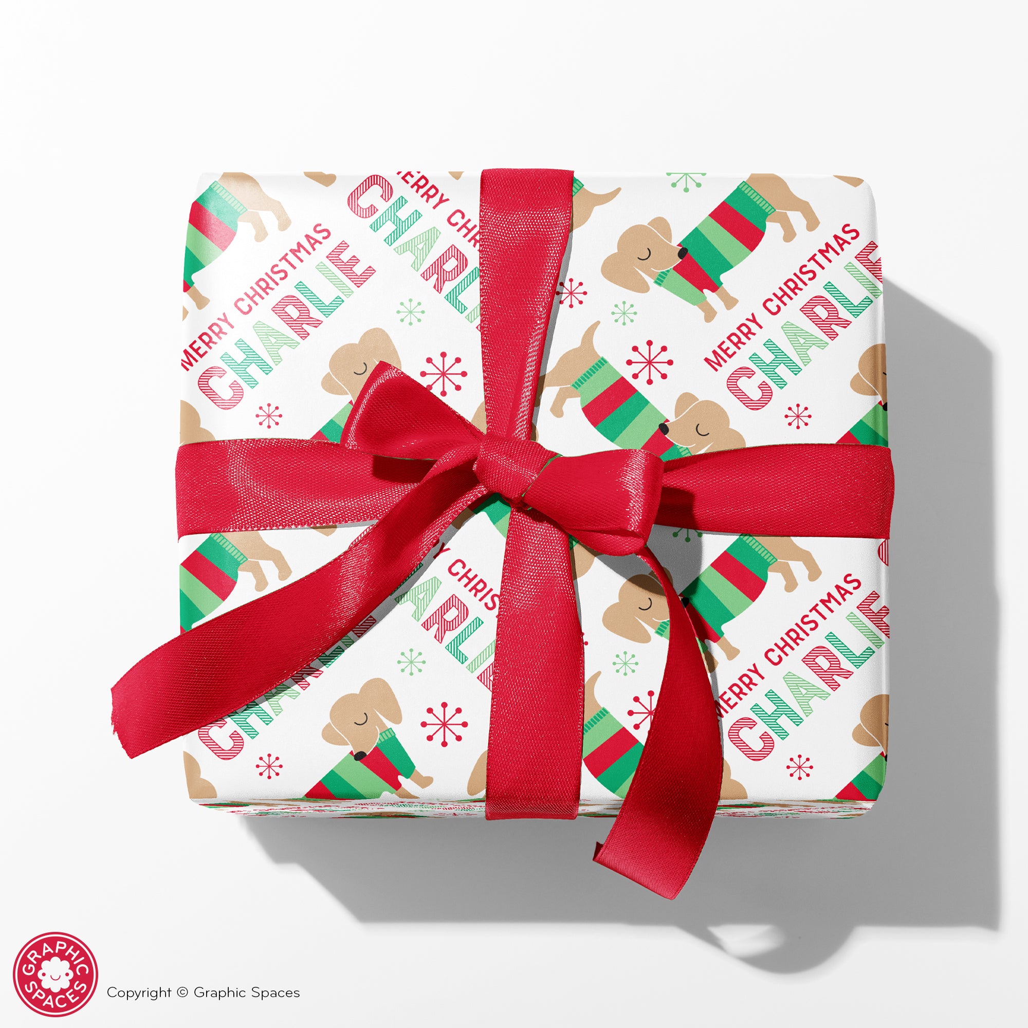 Sausage Dog Christmas Wrapping Paper Kit, Dachshund Wrapping Paper