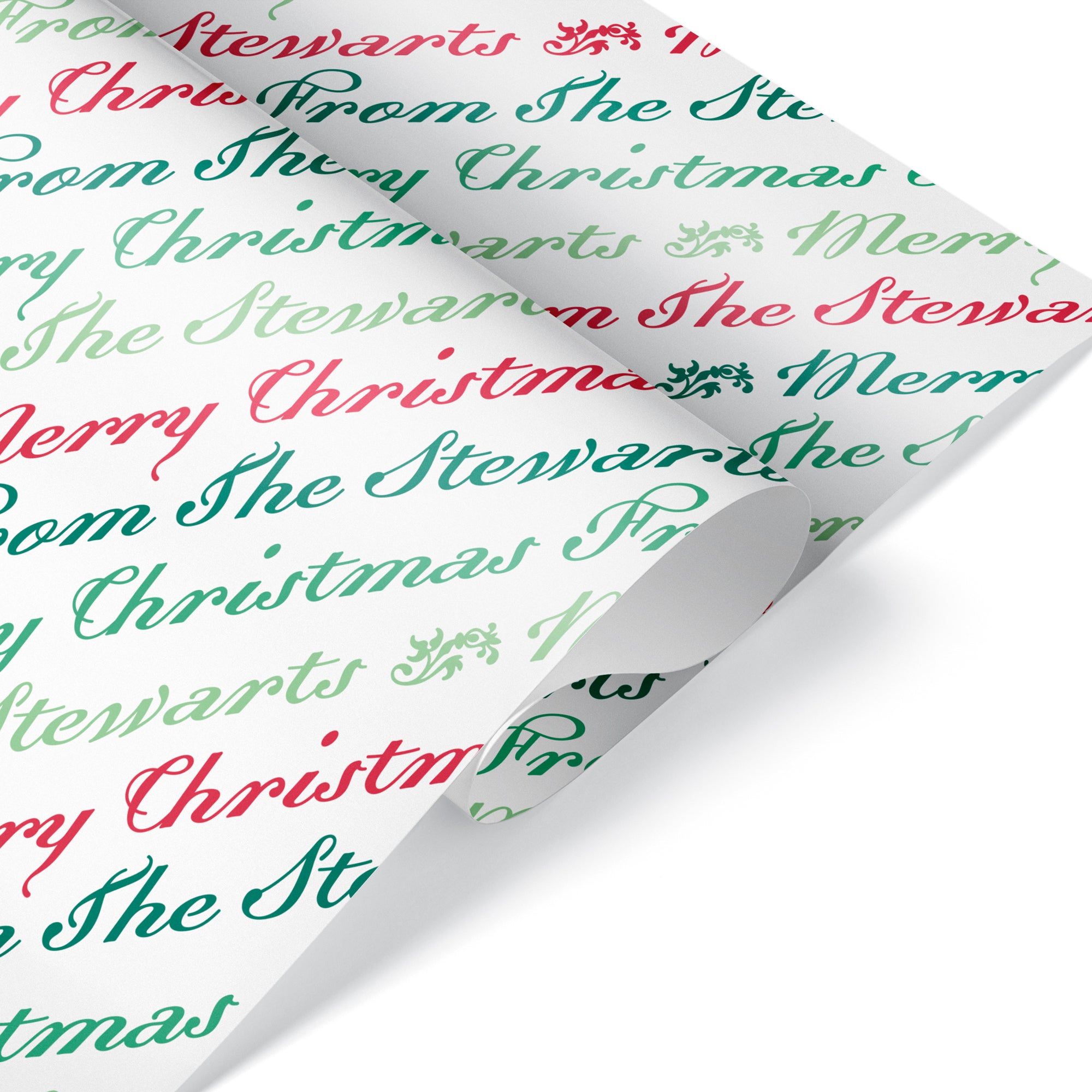 Professional classical handwriting name custom red wrapping paper