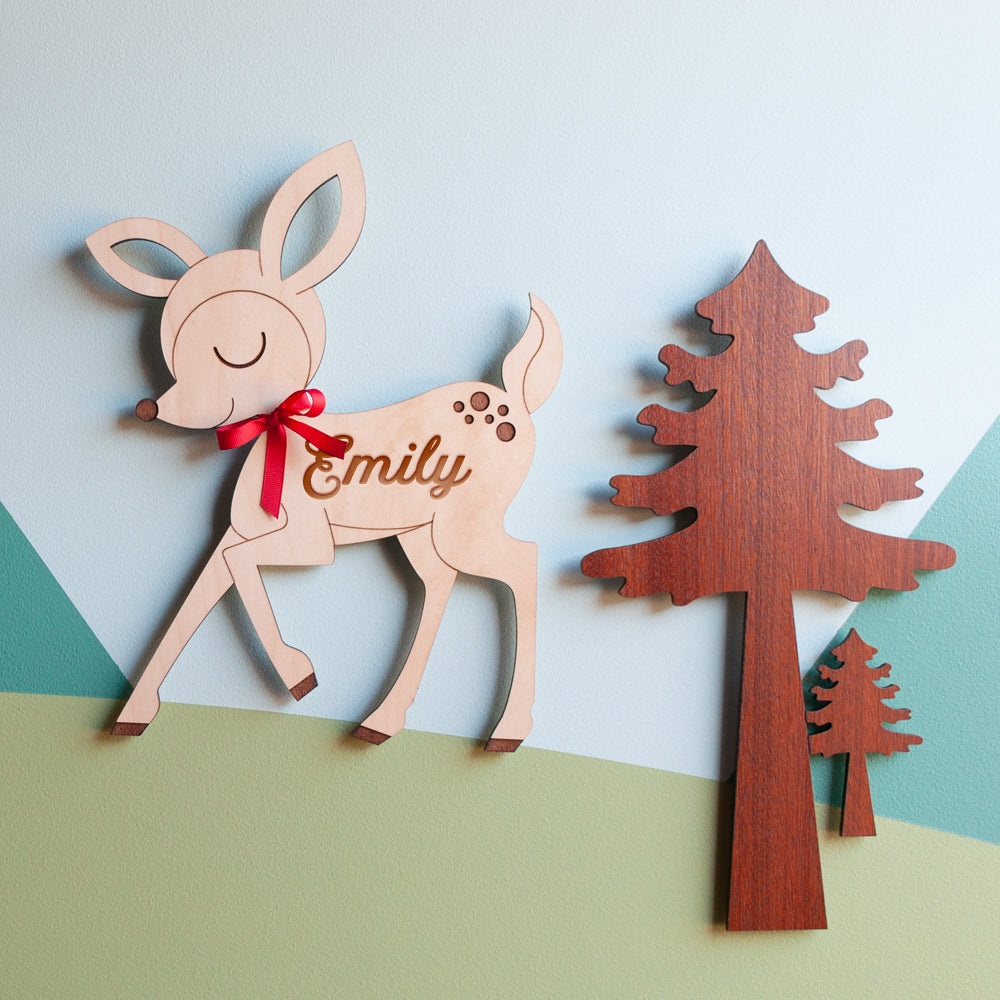 Deer Wooden Room Door Sign