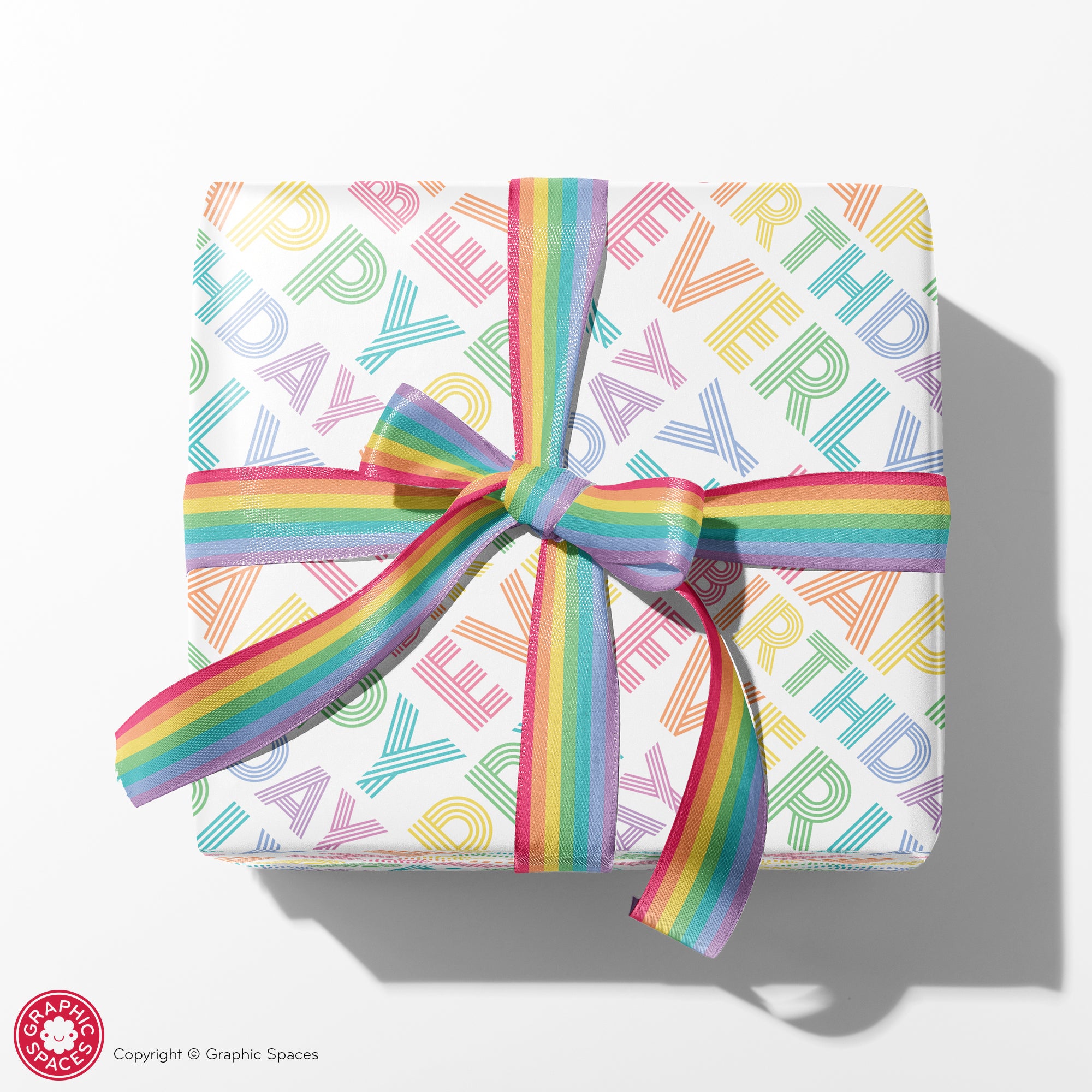 Rainbow Name Wrapping Paper, Personalized Custom Heart Gift Wrap - Graphic  Spaces