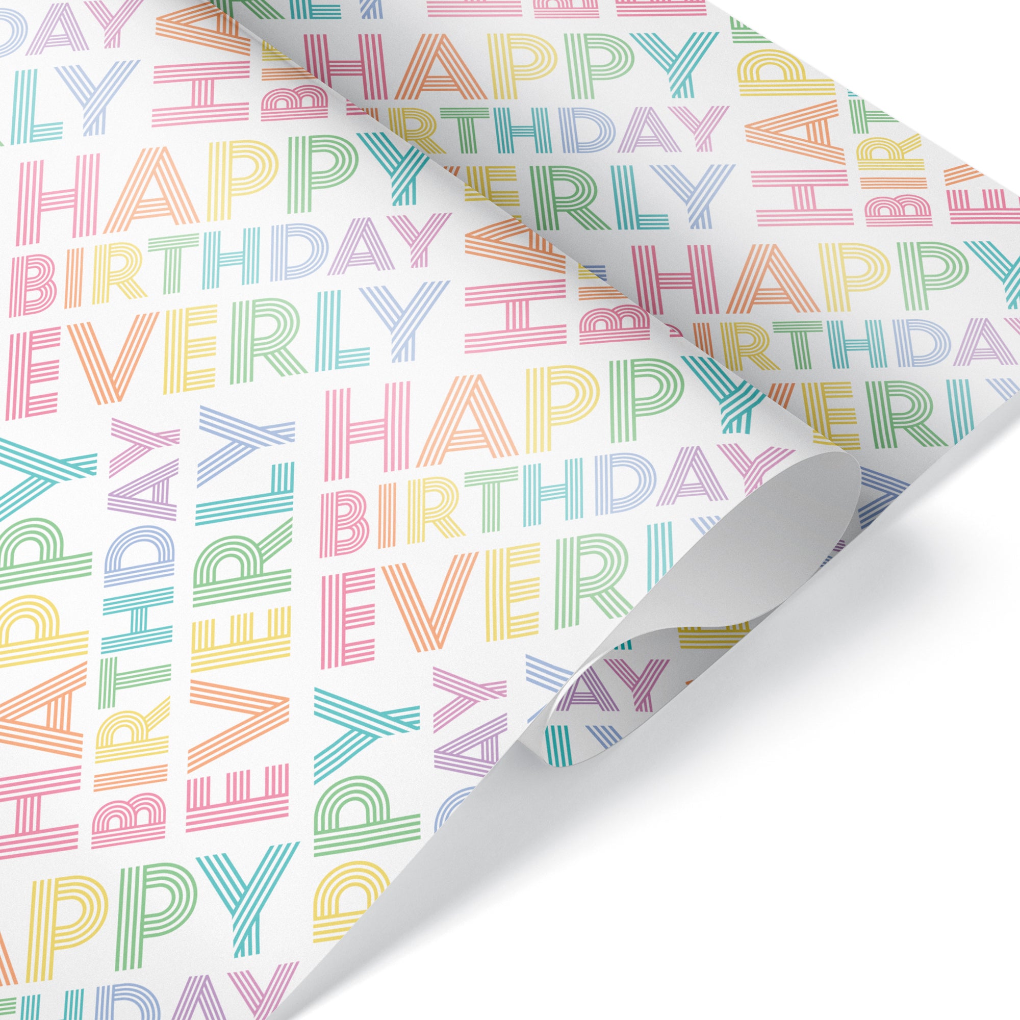 Rainbow Happy Birthday Wrapping Paper Roll