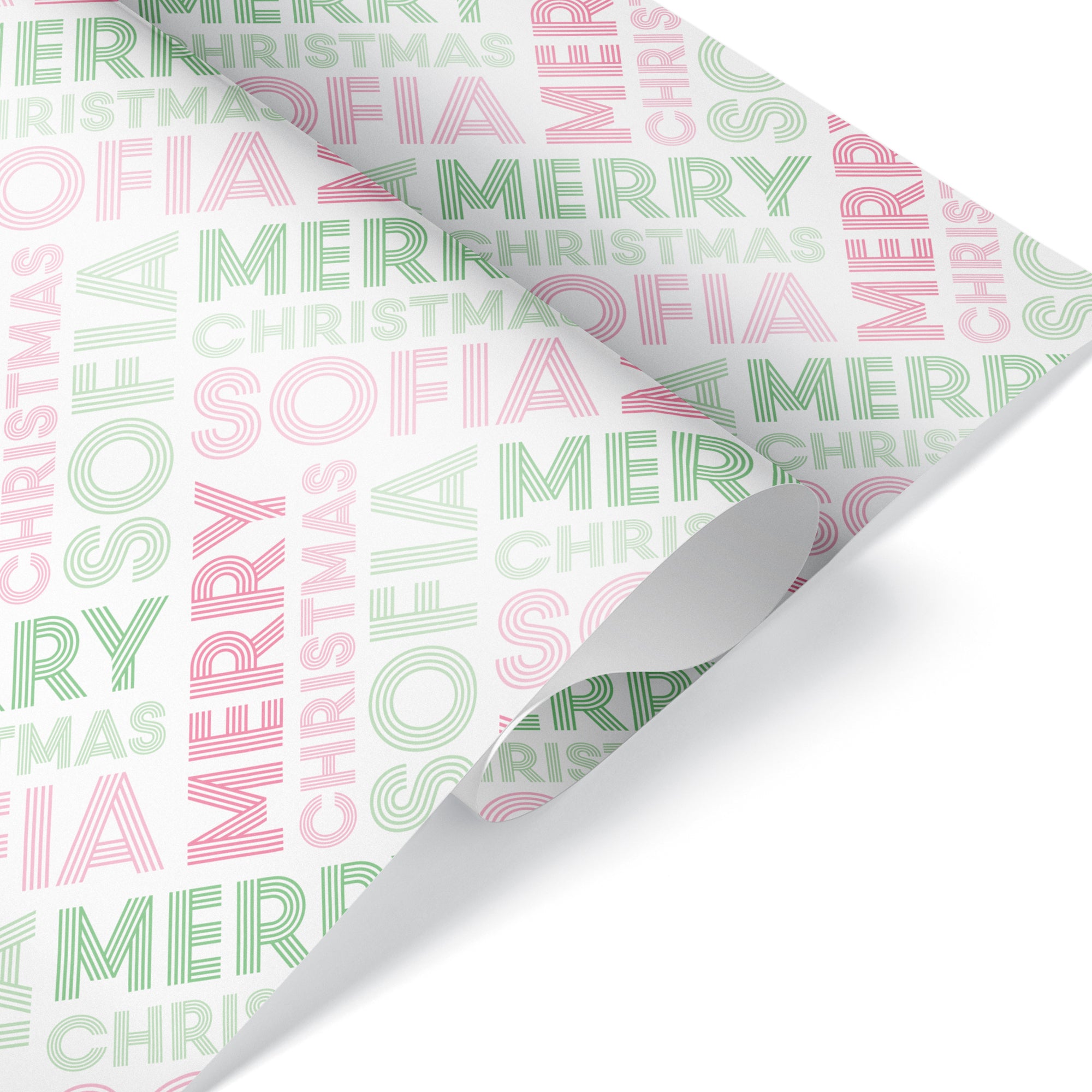 Custom Wrapping Paper, Angel Gift Wrapping, Pink Gift Wrap, Name