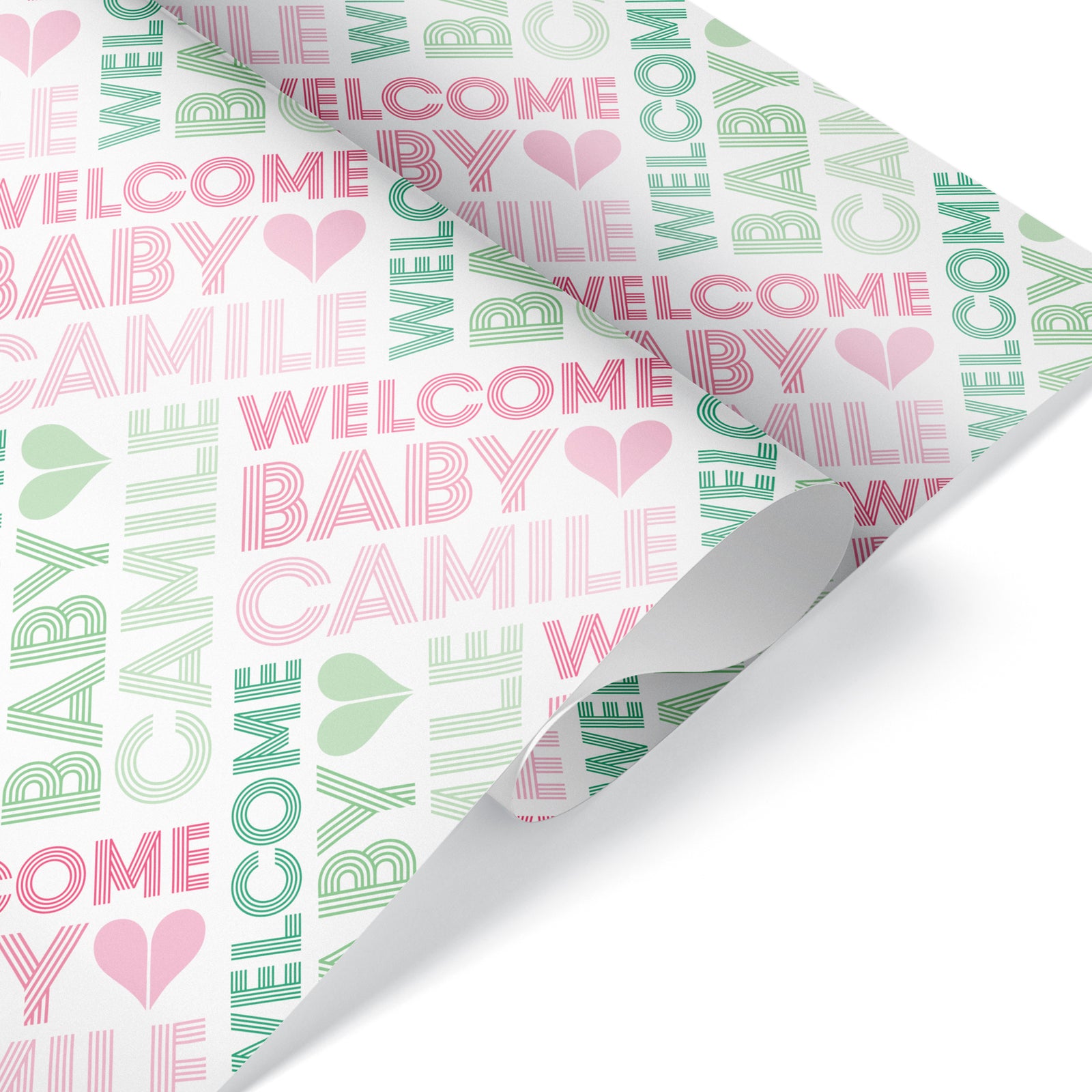 Giraffe Personalized Name Baby Shower Wrapping Paper - Jungle Safari -  Graphic Spaces