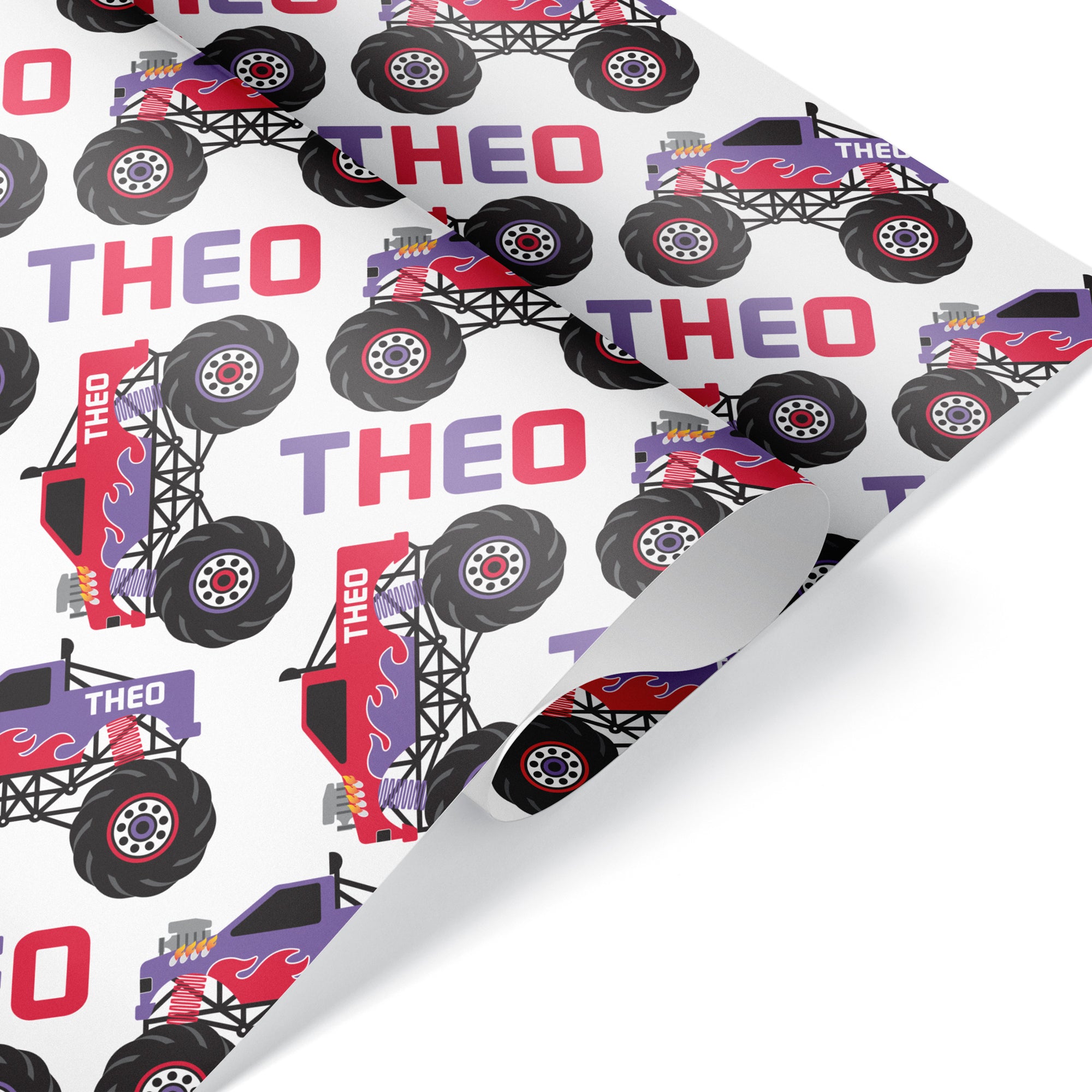 Monster Truck Wrapping Paper - Monster truck birthday party gift wrap – My  Custom Kids Books