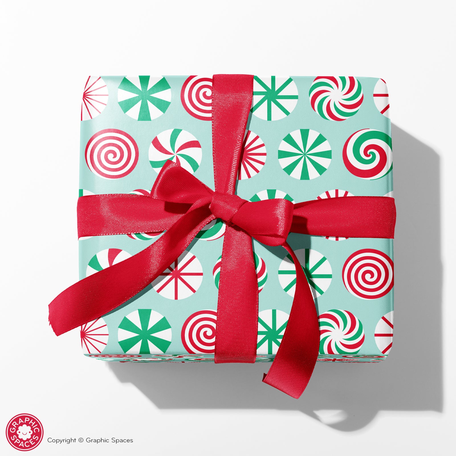 Peppermint Candy Cane Classic Christmas Wrapping Paper - Graphic