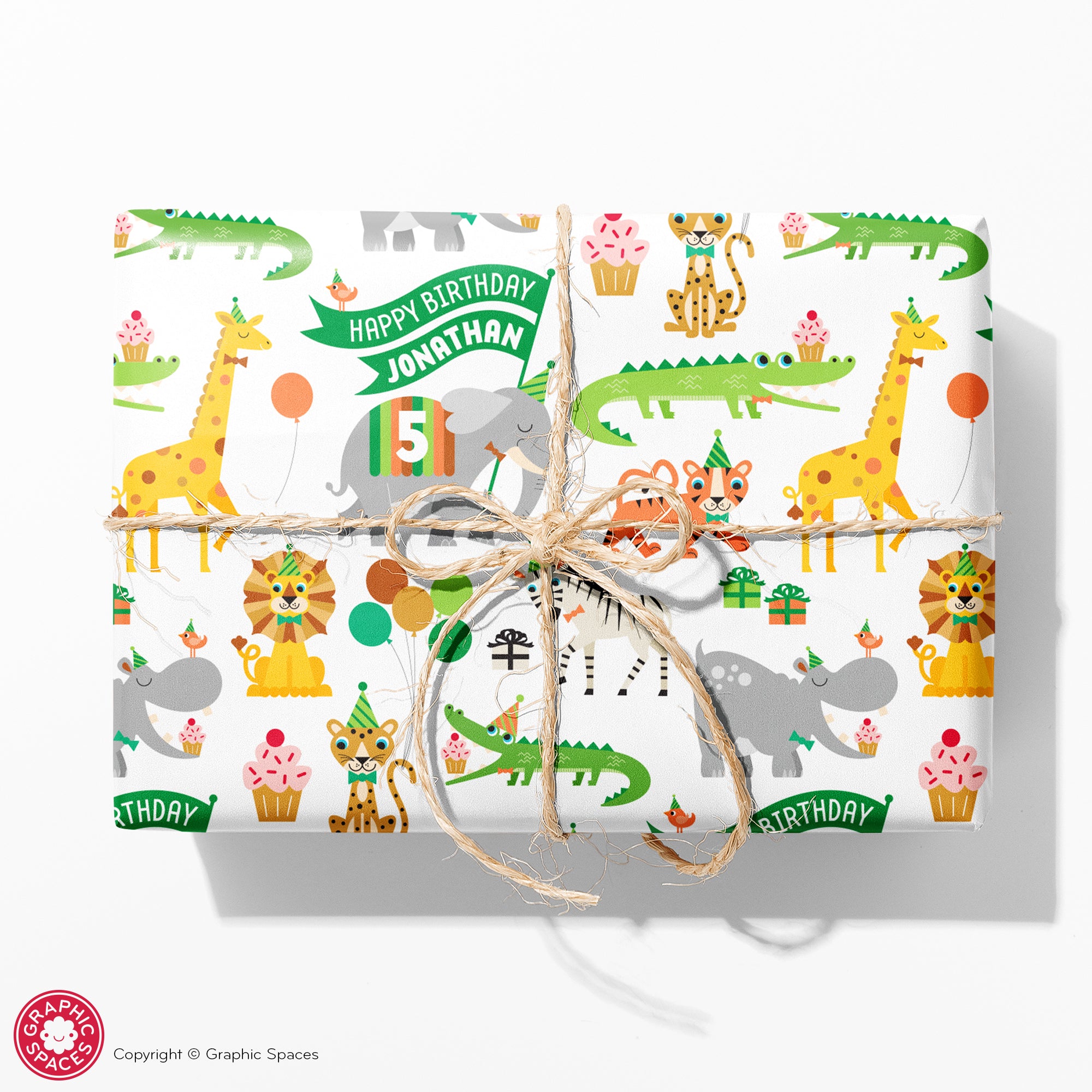 Personalized 1st Birthday Zoo Animals Design Birthday Tissue Paper —  Potter's Printing