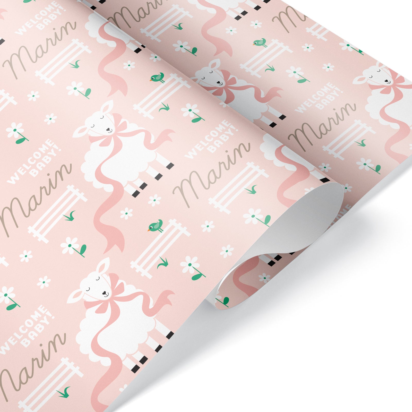 Beautiful Baby Pink Giraffe Wrapping Paper