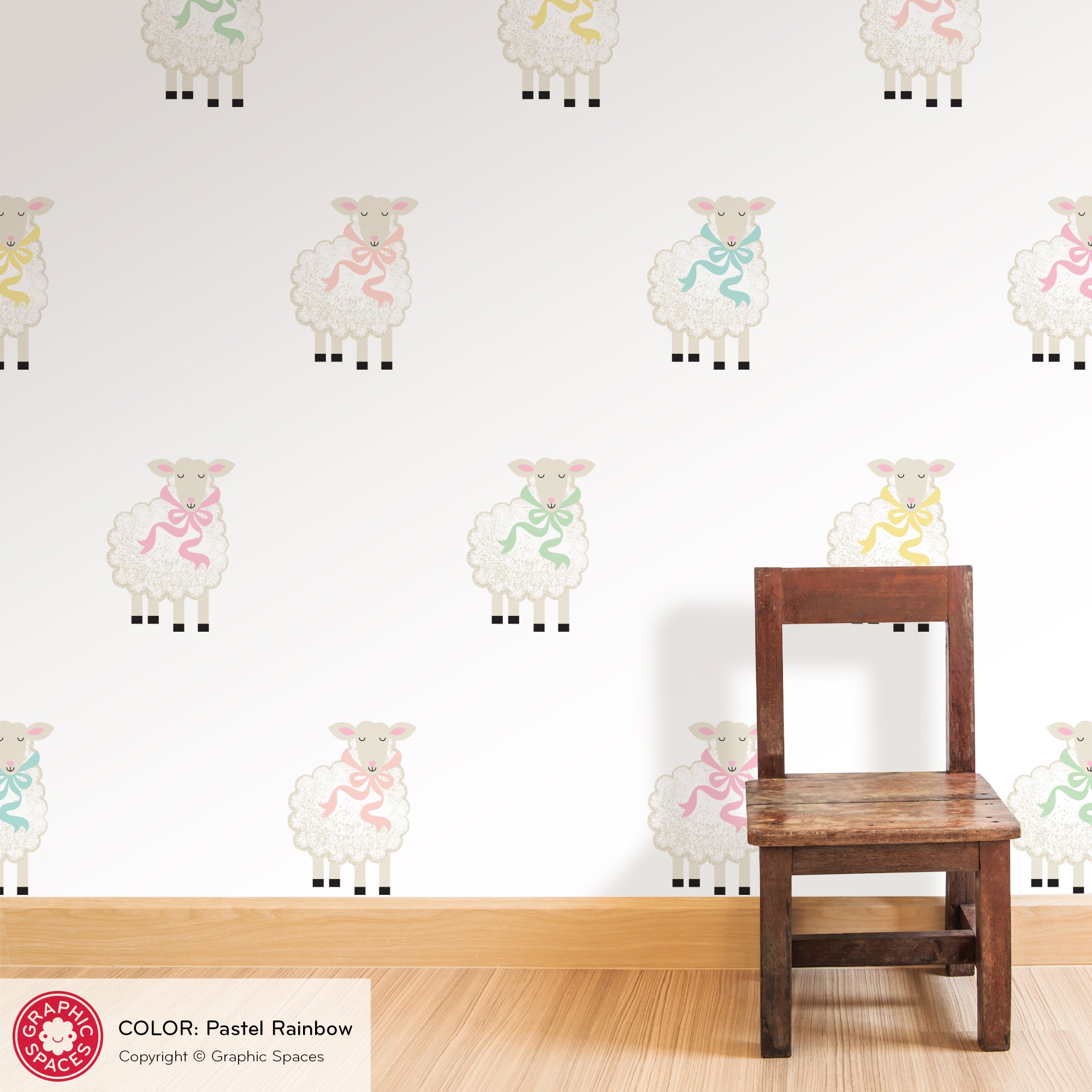 Counting Sheep Wall Decal Nursery Moon Fabric Stickers Watercolor