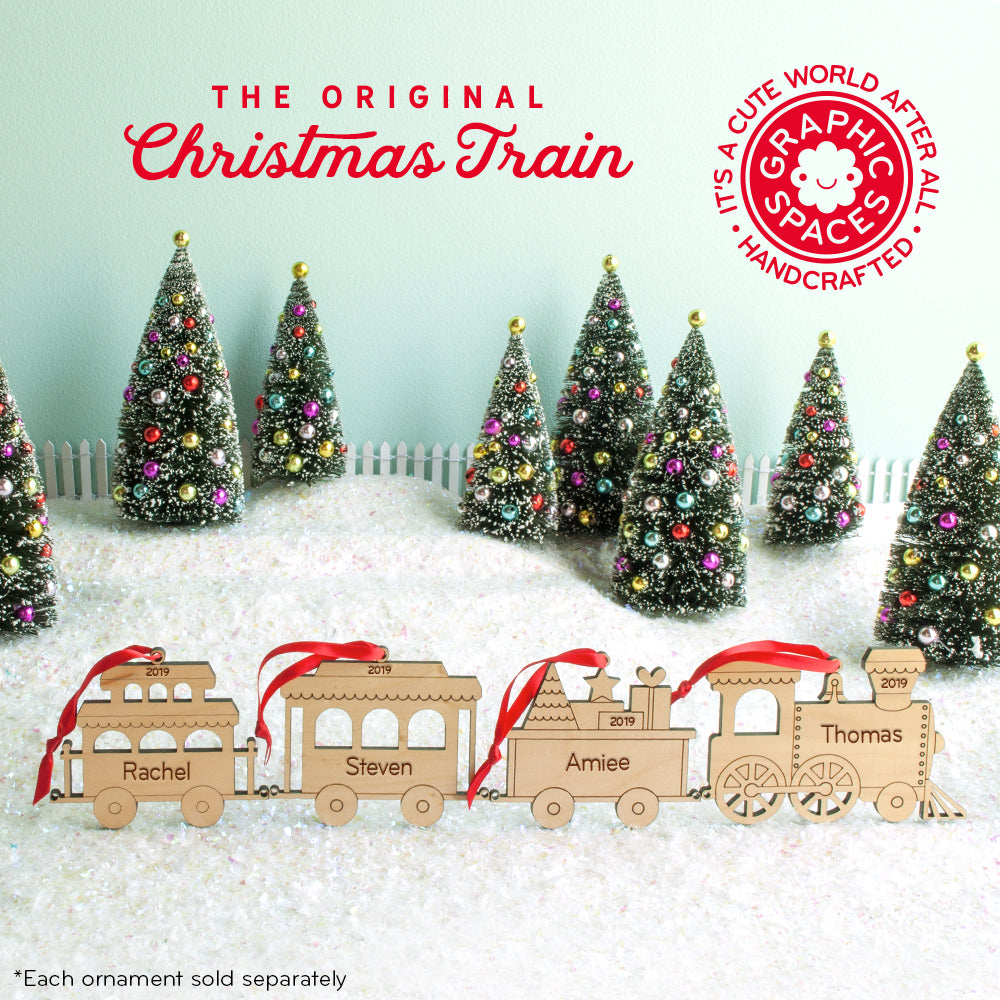 wooden christmas train