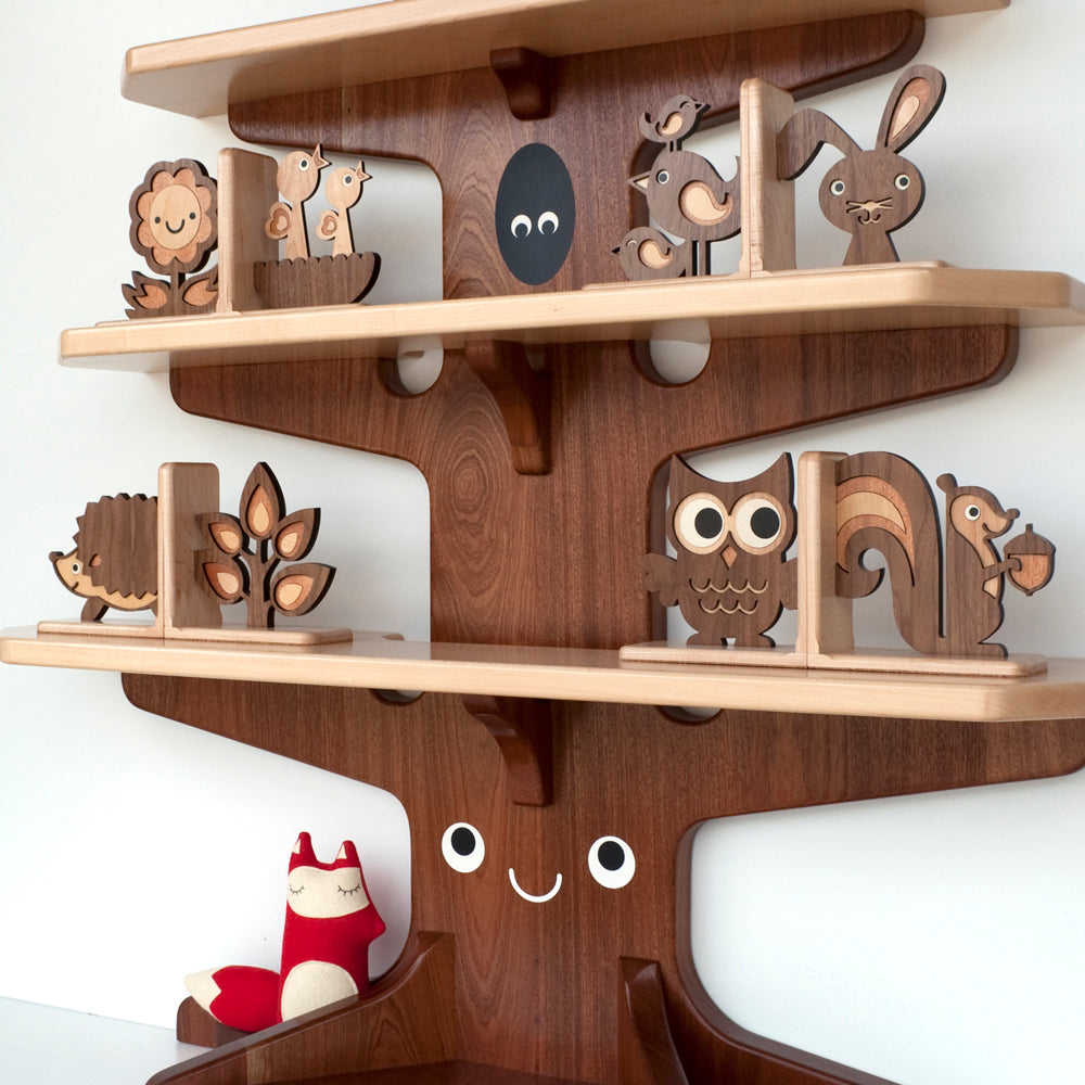 wooden animal bookends